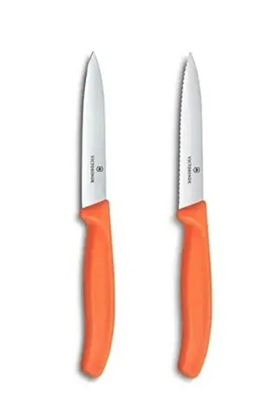 Victorinox 6.7799.2C1 Swiss Classic 2'li 10cm Soyma Bıçak Seti, Turuncu