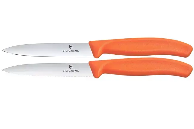 Victorinox 6.7799.2C1 Swiss Classic 2'li 10cm Soyma Bıçak Seti, Turuncu