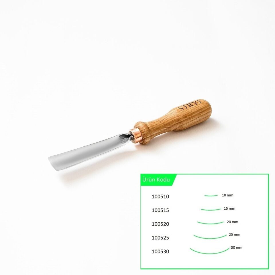STRYI 100520 Düz Tip Sığ Oluklu Ahşap Oyma Iskarpelası 20 mm