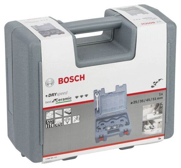 Bosch Aksesuarlar Bosch - Best Serisi, Taşlama İçin Seramik Kuru Elmas Delici 25/35/45/51 mm 4 Parça Set