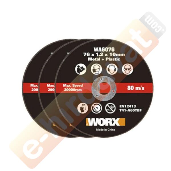 WORX WA6076.3 WX801 İçin 76x10mm 3 Adet Metal ve PVC Kesme Taşı