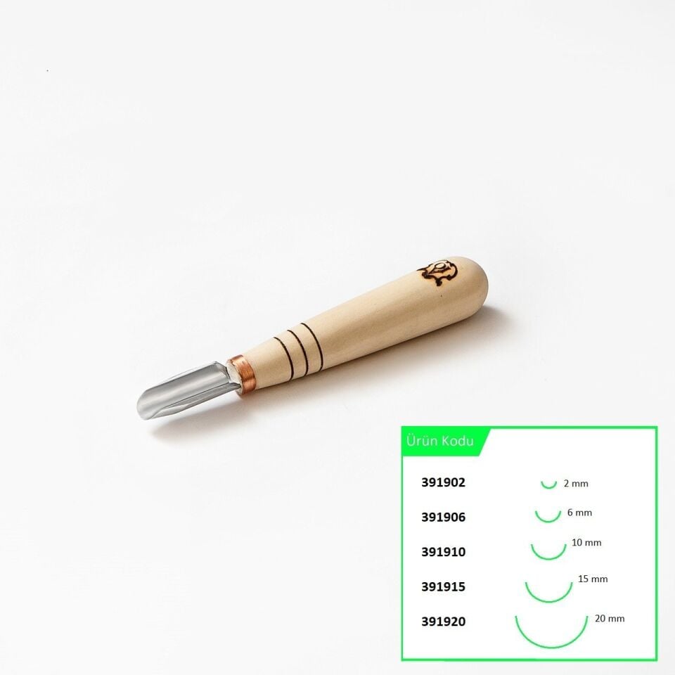STRYI 391910 Kısa Tip Derin Oluklu Ahşap Oyma Iskarpelası 10 mm