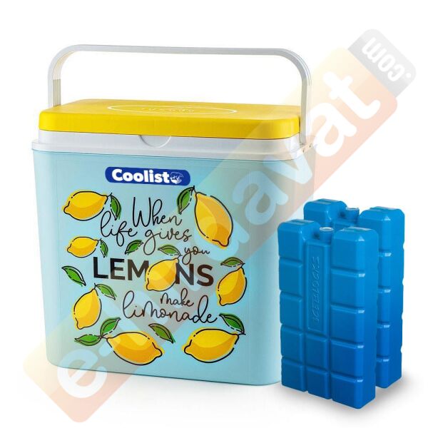 Coolist CLB30LM 30 Litre Limon Desenli Buzluk + 3 Adet 400gr. Buz Kaseti