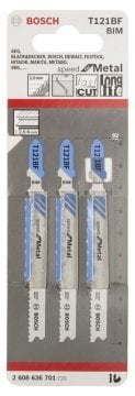 Bosch Aksesuarlar Bosch - Hızlı Kesim Serisi Metal İçin T 121 BF Dekupaj Testeresi Bıçağı - 3'Lü Paket