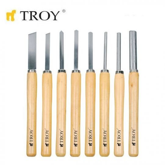 Troy 25008 Ahşap Torna Bıçak Seti (8 Parça)