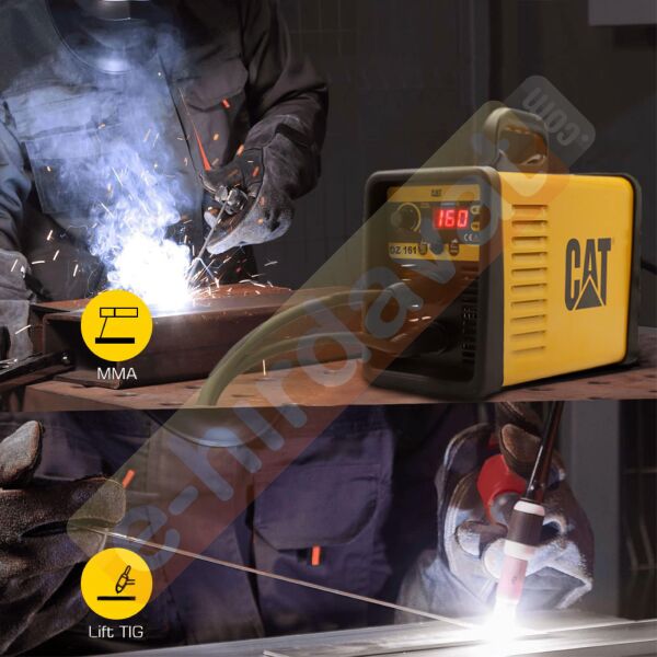 CAT DZ161T 160 Amper TIG LIFT/MMA Çanta Tipi Profesyonel Dijital İnverter Kaynak Makinesi + CAT DX37 Avuç Taşlama