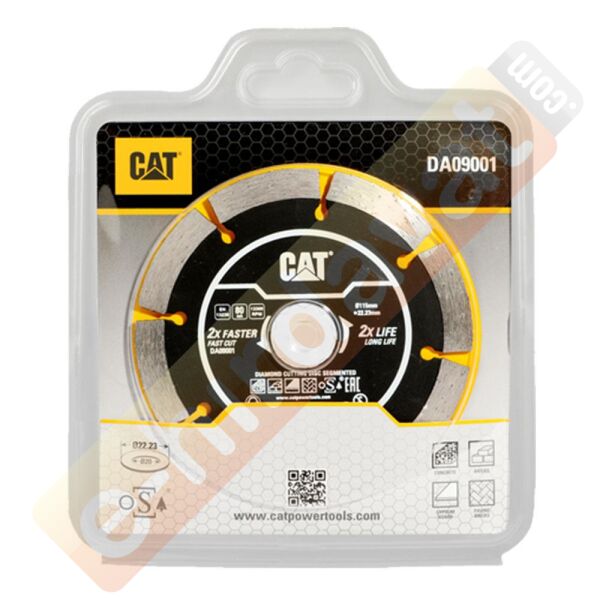 CAT DA09001 115mm Profesyonel Beton, Tuğla, Parke Taşı Elmas Kesme Diski (Soketli, Aralıklı Kenar)