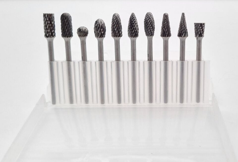 NEXON 10 Parça Elmas - Karbür Kalıpçı Freze Ucu Ahşap - Metal (3 mm Saplı)