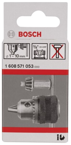 Bosch Aksesuarlar Bosch - 1-10 mm - 3/8''-24 Anahtarlı Mandren