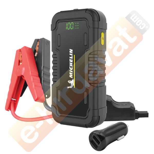 Michelin MJS120 12Volt 1500Amp Lityum Polimer Akü Takviye + Powerbank + Led Lamba