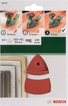 Bosch Aksesuarlar Bosch - Multi Zımpara Kağıdı 10'lu, 102 x 62/93 mm 240 Kum 11 Delik