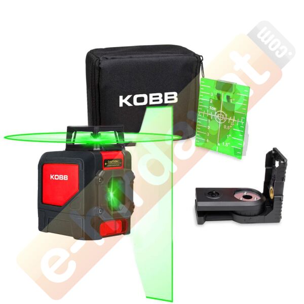 KOBB KBL30G 25 Metre Profesyonel Yatay 360° ve Dikey Otomatik Hizalamalı Yeşil Çapraz Çizgi Lazer Distomat