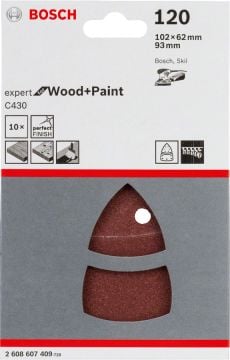 Bosch Aksesuarlar Bosch - Expert for Serisi Ahşap Zımpara 102x62/93x93 mm 120 kum