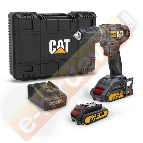 CAT DX155.1 18Volt/2.0Ah Li-ion Çift Akülü Profesyonel Şarjlı Darbeli Matkap