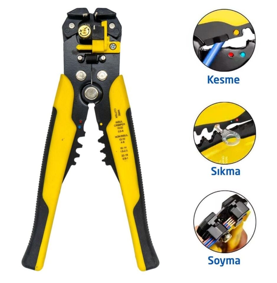 NEXON 5472 Çok Fonksiyonlu Otomatik Kablo Sıyırıcı Kesici Pense