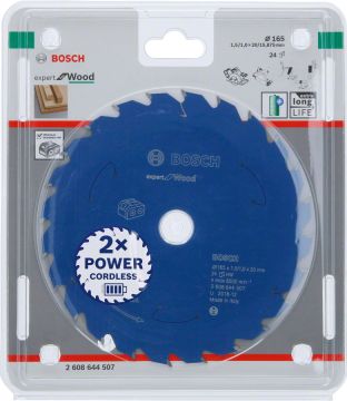 Bosch Aksesuarlar Bosch - Expert for Serisi Ahşap için Akülü Daire Testere Bıçağı 165*20 mm 24 Diş