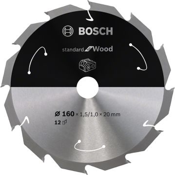 Bosch Aksesuarlar Bosch - Standard for Serisi Ahşap için Akülü Daire Testere Bıçağı 160*20 mm 12 Diş