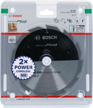 Bosch Aksesuarlar Bosch - Standard for Serisi Ahşap için Akülü Daire Testere Bıçağı 160*20 mm 12 Diş