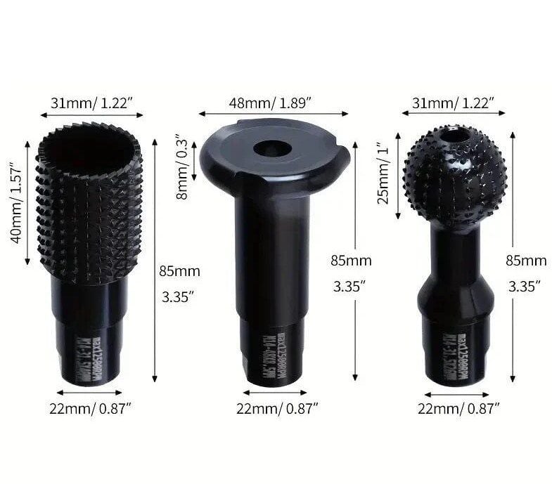 NEXON 6229 Ahşap İşleme Törpü Seti 3 Parça (Avuç Taşlama Makinası İçin)