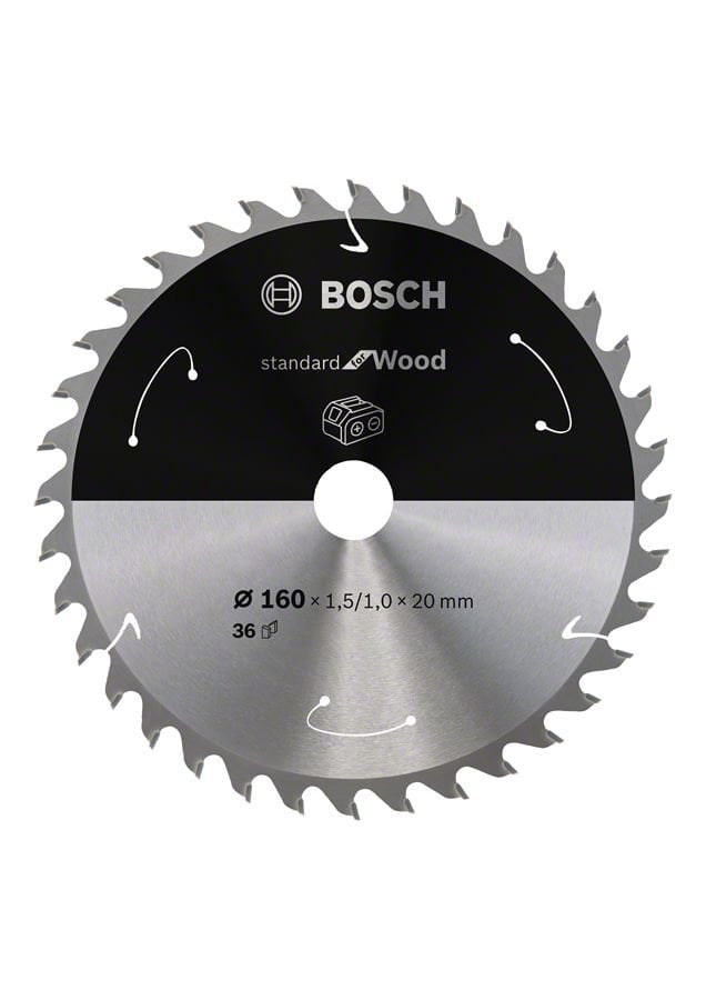Bosch Aksesuarlar Bosch - Standard for Serisi Ahşap için Akülü Daire Testere Bıçağı 160*20 mm 36 Diş
