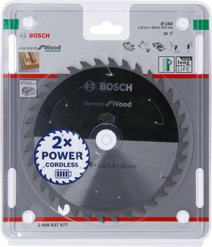 Bosch Aksesuarlar Bosch - Standard for Serisi Ahşap için Akülü Daire Testere Bıçağı 160*20 mm 36 Diş