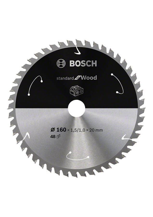 Bosch Aksesuarlar Bosch - Standard for Serisi Ahşap için Akülü Daire Testere Bıçağı 160*20 mm 48 Diş