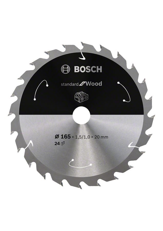 Bosch Aksesuarlar Bosch - Standard for Serisi Ahşap için Akülü Daire Testere Bıçağı 165*20 mm 24 Diş