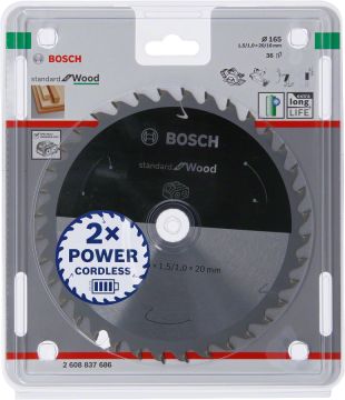 Bosch Aksesuarlar Bosch - Standard for Serisi Ahşap için Akülü Daire Testere Bıçağı 165*20 mm 36 Diş
