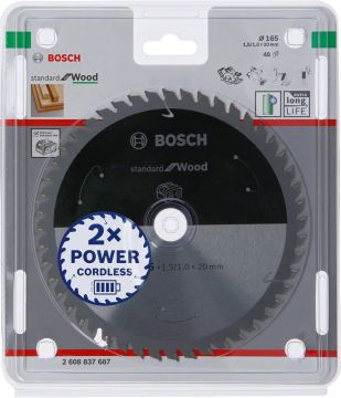 Bosch Aksesuarlar Bosch - Standard for Serisi Ahşap için Akülü Daire Testere Bıçağı 165*20 mm 48 Diş