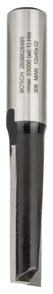 Bosch - Standard Seri Ahşap İçin Çift Oluklu, Sert Metal Ekstra Uzun Düz Freze Ucu 12*12*81mm