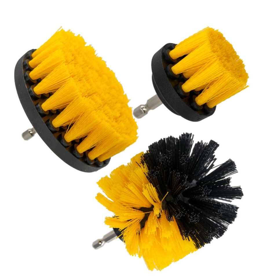 NEXON 6084 Bits Saplı Matkaba Takılabilir Temizlik Fırça Seti 3 Parça