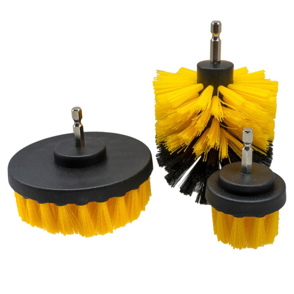 NEXON 6084 Bits Saplı Matkaba Takılabilir Temizlik Fırça Seti 3 Parça