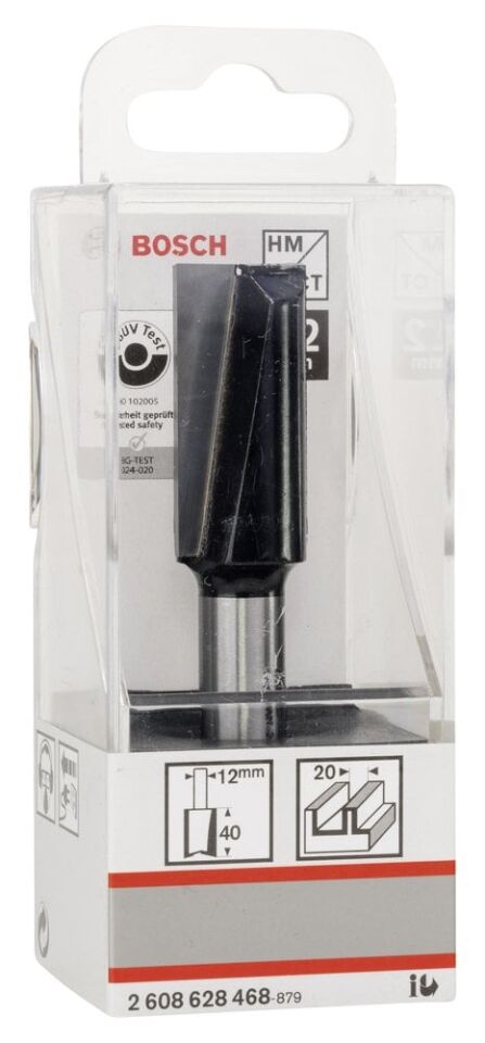 Bosch - Standard Seri Ahşap İçin Çift Oluklu, Sert Metal Ekstra Uzun Düz Freze Ucu 12*20*81mm