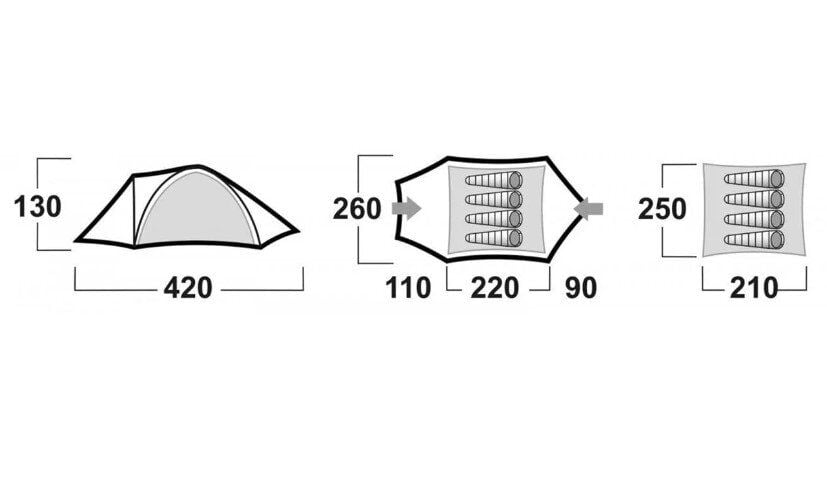 HUSKY Baron 4 Mevsim 4 Kişilik Kamp Çadırı (Yeşil)