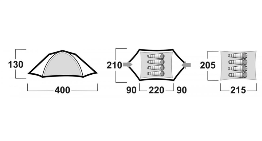 HUSKY Bright 4 Kişilik Kamp Çadırı - Yeşil