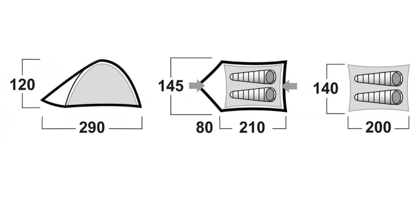 HUSKY Bizam Plus 2 Kişilik Kamp Çadırı - Yeşil