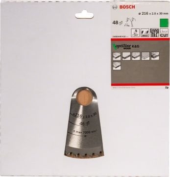 Bosch Aksesuarlar Bosch - Optiline Serisi Ahşap için Daire Testere Bıçağı B 216x30 mm-48 Diş
