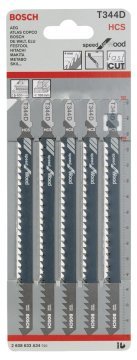 Bosch Aksesuarlar Bosch - Hızlı Kesim Serisi Ahşap İçin T 344 D Dekupaj Testeresi Bıçağı - 5'Li Paket
