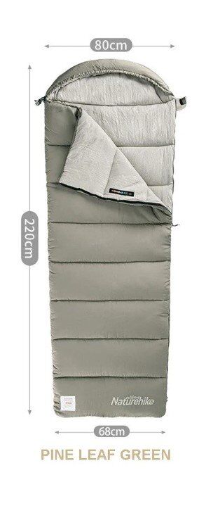 NATUREHIKE M400 Pongee Pamuklu Uyku Tulumu -18 Derece (Yeşil-Sağ)
