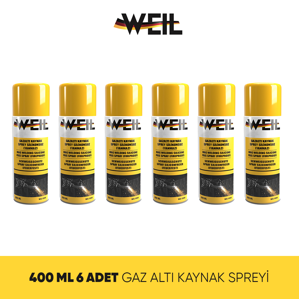 Weil Gazaltı Kaynak Spreyi Silikonsuz (Yanmaz) 400ml - 6'lı Paket