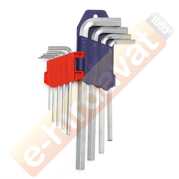 WORKPRO WP222004 9 Parça CR-V Uzun Boy Metrik Profesyonel Allen Anahtar Takımı