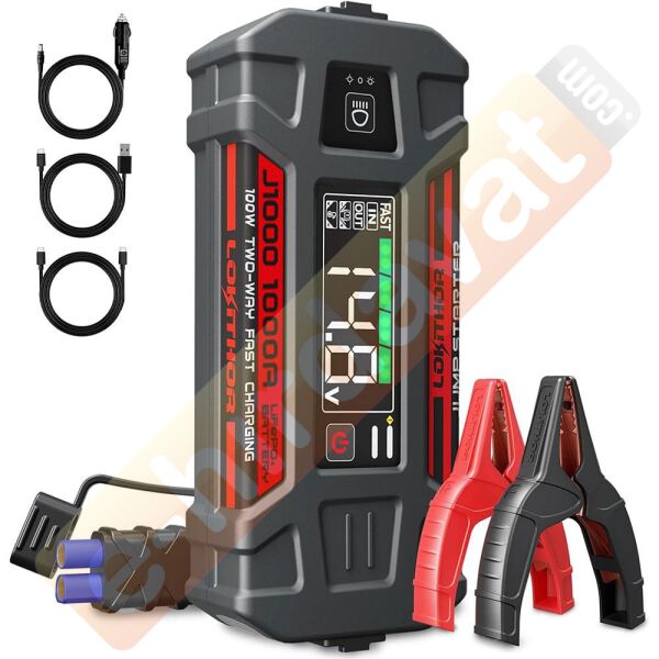 Lokithor J1000 12V 1000Amp LiFePO4 Akıllı Akü Takviye + Powerbank + Led Lamba