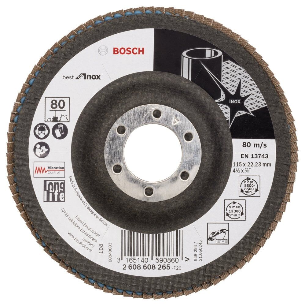 Bosch Aksesuarlar Bosch - 115 mm 80 Kum Best Serisi Inox Flap Disk