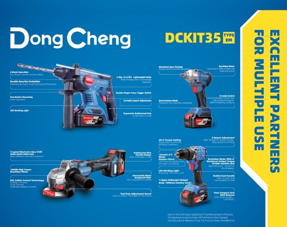 DONG CHENG DCKIT35 4'lü Akülü Makina Seti 3x4.0 Amper