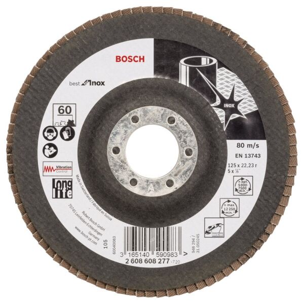 Bosch Aksesuarlar Bosch - 125 mm 60 Kum Best Serisi Inox Flap Disk