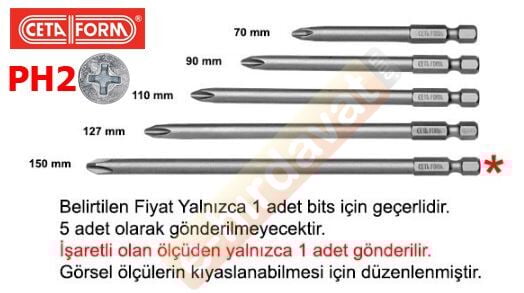 CETA-FORM PH2 x 150 mm Yıldız Bits Uç (CB/1522)