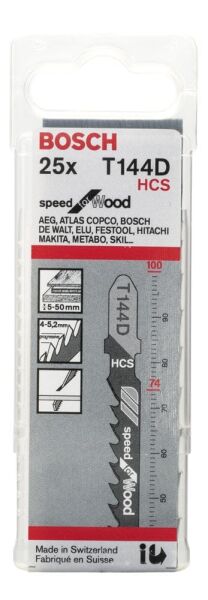 Bosch Aksesuarlar Bosch - Hızlı Kesim Serisi Ahşap İçin T 144 D Dekupaj Testeresi Bıçağı - 25'Li Paket