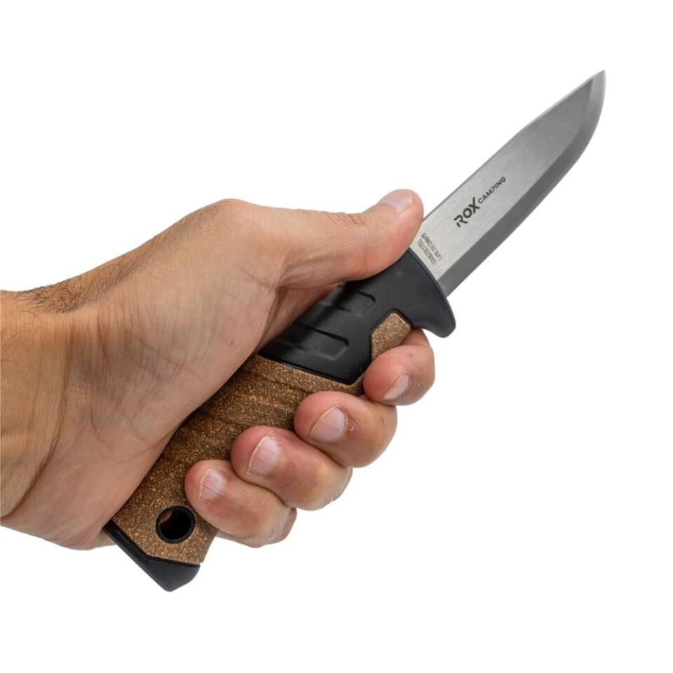 ROX CAMPING 0322 Busch Craft Plus Paslanmaz Çelik Kamp Bıçağı (Siyah)