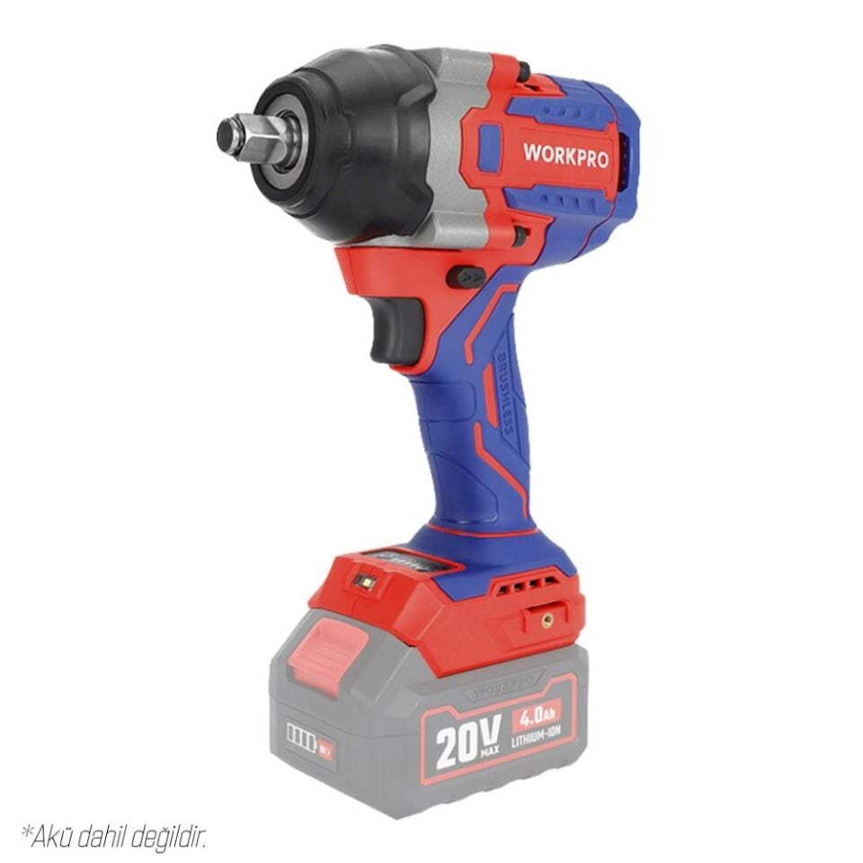 WORKPRO WP390213 20Volt 1/2’’ 850Nm Kömürsüz Profesyonel Şarjlı Somun Sıkma (Akü Dahil Değildir)