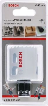 Bosch Aksesuarlar Bosch - Yeni Progressor Serisi Ahşap ve Metal için Delik Açma Testeresi (Panç) 43 mm